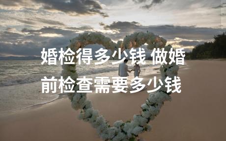 婚检得多少钱 做婚前检查需要多少钱