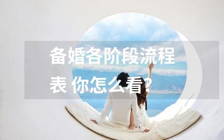 备婚各阶段流程表 你怎么看？